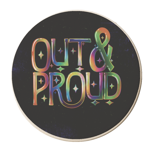 Out & Proud - personalised beer coaster by ARTECCO