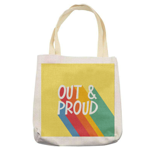 Out & Proud - printed canvas tote bag by Bev O'Connor
