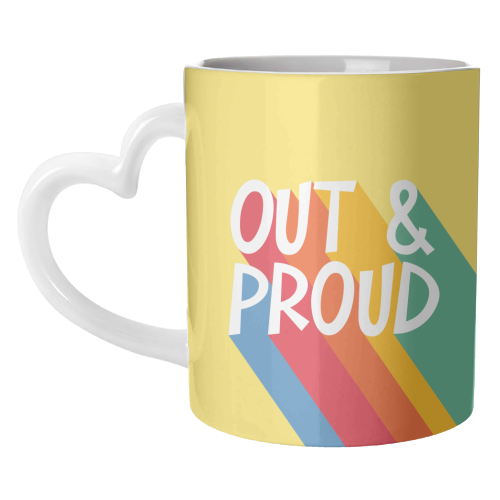 Out & Proud - unique mug by Bev O'Connor