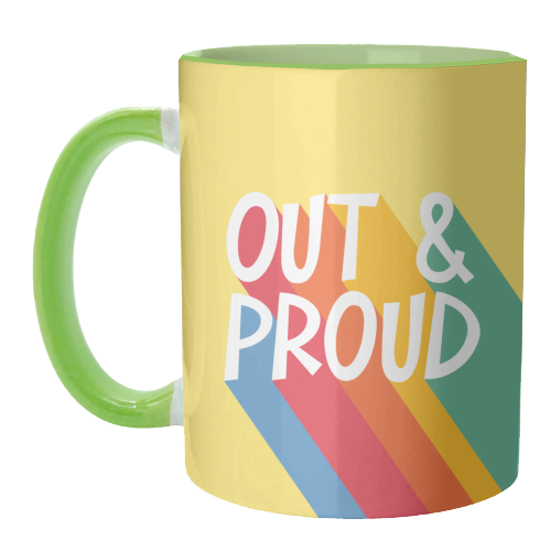 Out & Proud - unique mug by Bev O'Connor