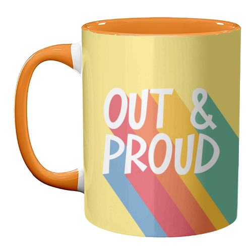 Out & Proud - unique mug by Bev O'Connor