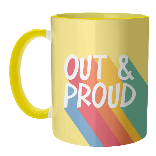 Out & Proud - unique mug by Bev O'Connor