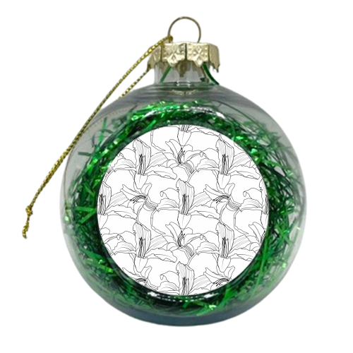Outlines - Tropical Floral - xmas bauble by Dizzywonders