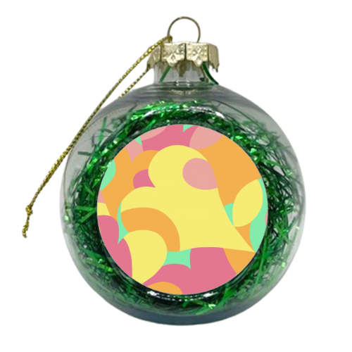 Overlapping hearts - xmas bauble by Helen Dowley