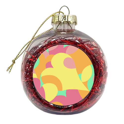 Overlapping hearts - xmas bauble by Helen Dowley
