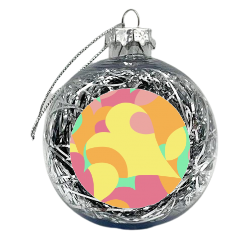 Overlapping hearts - xmas bauble by Helen Dowley