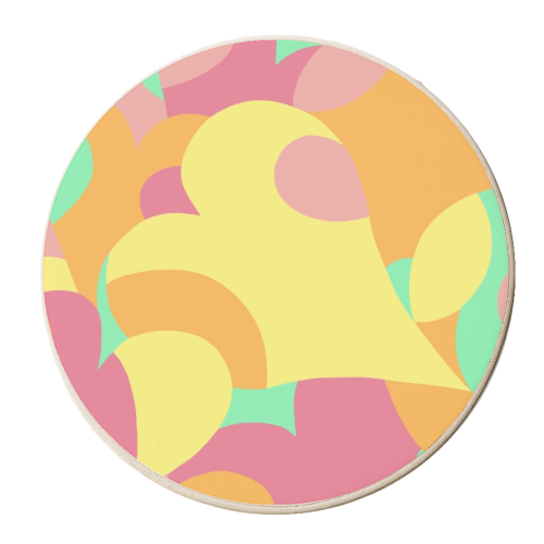 Overlapping hearts - personalised beer coaster by Helen Dowley