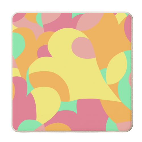 Overlapping hearts - personalised beer coaster by Helen Dowley