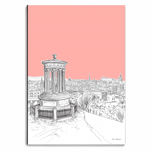 Overlooking Edinburgh (Coral Version) - personalised A4, A5, A6 notebook by Adam Regester