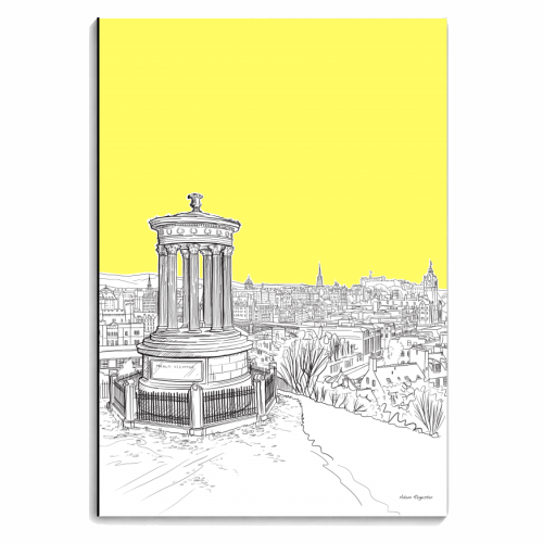 Overlooking Edinburgh (Illuminating Yellow Version) - personalised A4, A5, A6 notebook by Adam Regester