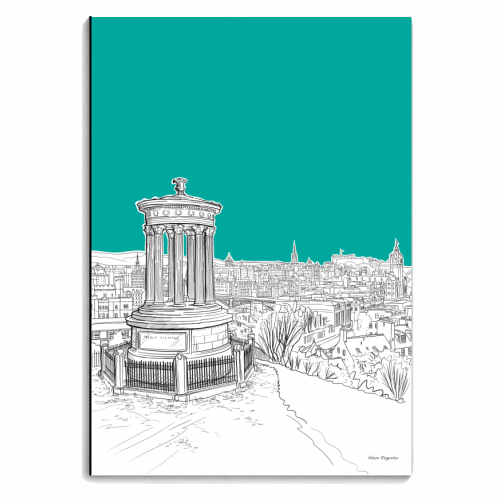 Overlooking Edinburgh (Teal Version) - personalised A4, A5, A6 notebook by Adam Regester