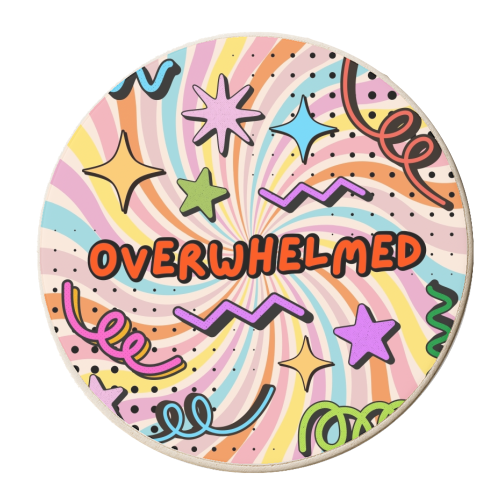 Overwhelmed - personalised beer coaster by Lilly Rose