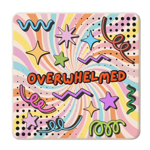 Overwhelmed - personalised beer coaster by Lilly Rose