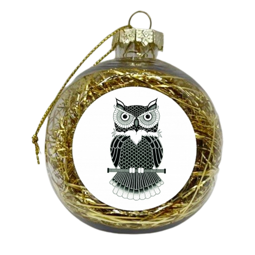 Owl - xmas bauble by rich banks