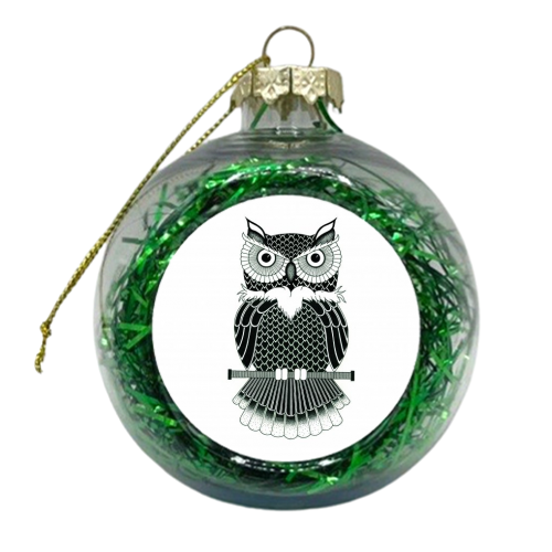 Owl - xmas bauble by rich banks