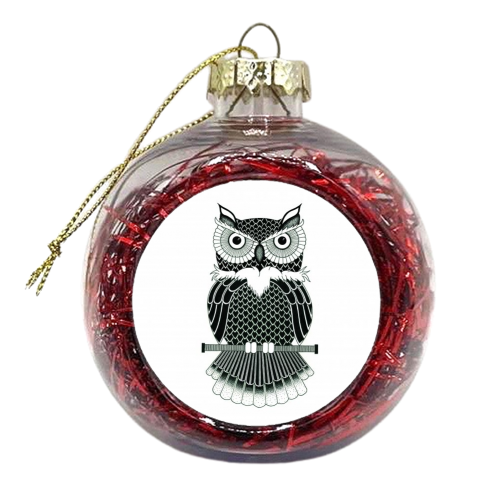 Owl - xmas bauble by rich banks