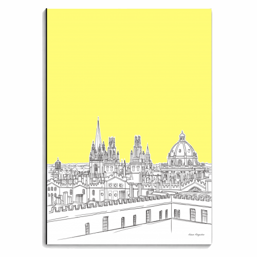 Oxford Skyline  (Illuminating Yellow Version) - personalised A4, A5, A6 notebook by Adam Regester