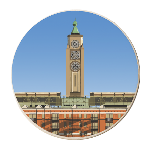 Oxo Tower - personalised beer coaster by Richard O'Neill