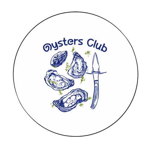 Oysters Club Doodle - Circle Sticker by EZbie