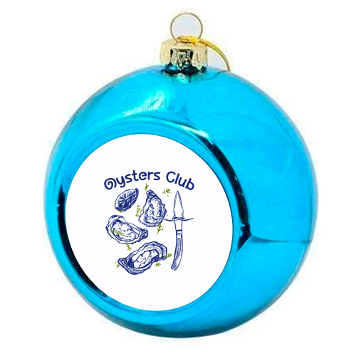 Oysters Club Doodle - colourful christmas bauble by EZbie