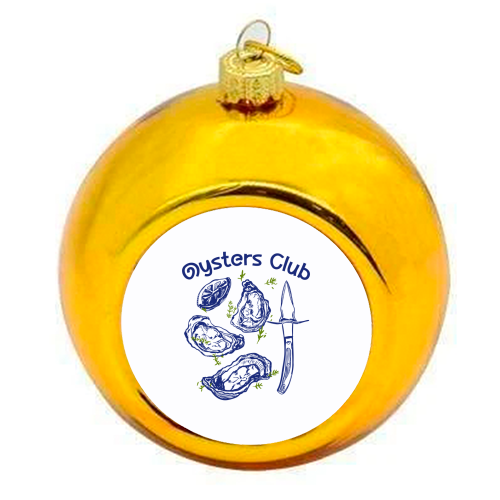 Oysters Club Doodle - colourful christmas bauble by EZbie
