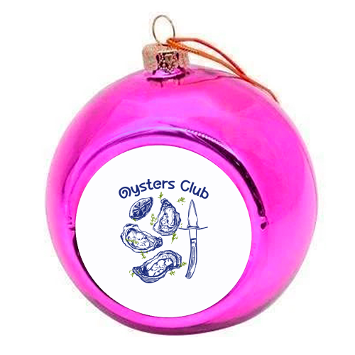 Oysters Club Doodle - colourful christmas bauble by EZbie