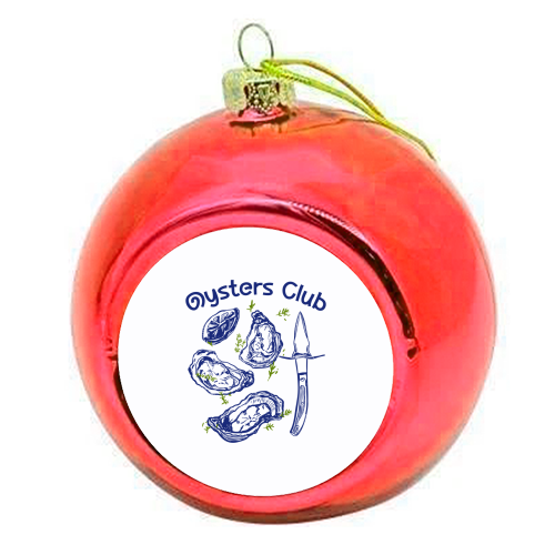 Oysters Club Doodle - colourful christmas bauble by EZbie