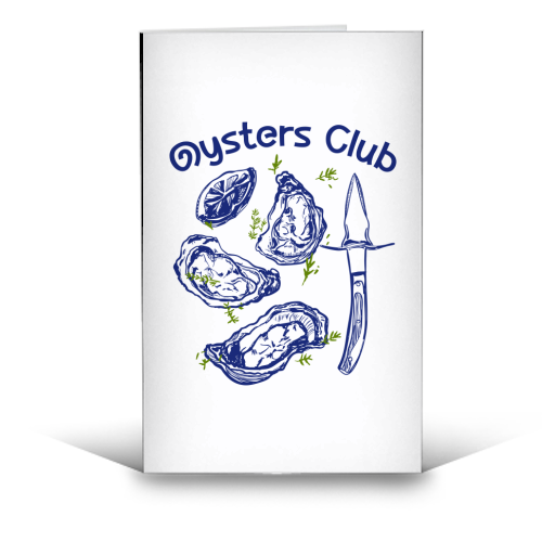 Oysters Club Doodle - funny greeting card by EZbie