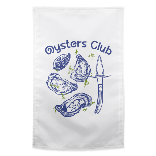 Oysters Club Doodle - funny tea towel by EZbie