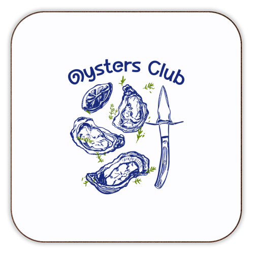 Oysters Club Doodle - personalised beer coaster by EZbie