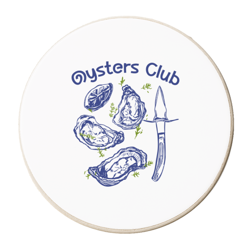 Oysters Club Doodle - personalised beer coaster by EZbie