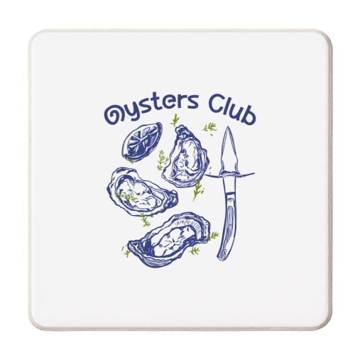 Oysters Club Doodle - personalised beer coaster by EZbie