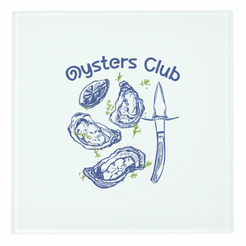 Oysters Club Doodle - personalised beer coaster by EZbie