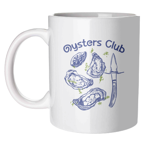 Oysters Club Doodle - unique mug by EZbie