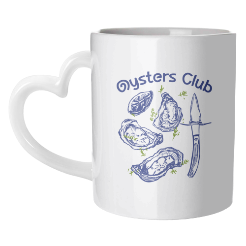 Oysters Club Doodle - unique mug by EZbie