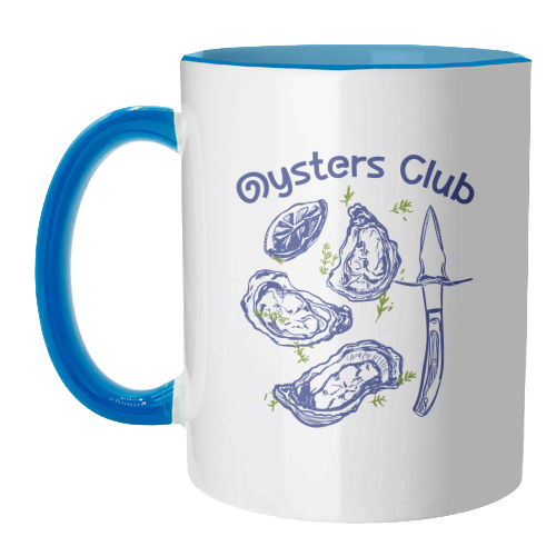 Oysters Club Doodle - unique mug by EZbie