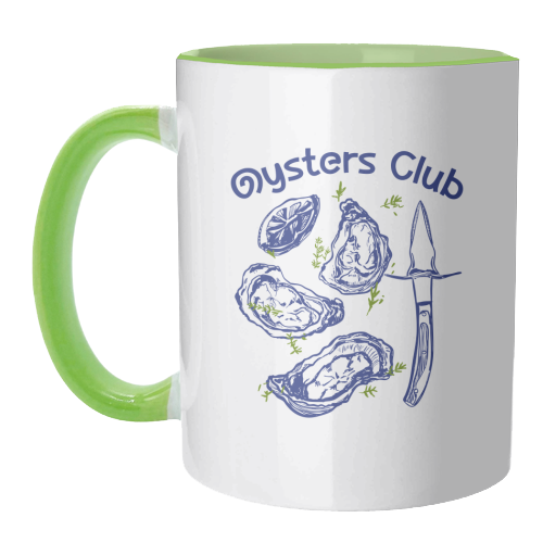 Oysters Club Doodle - unique mug by EZbie