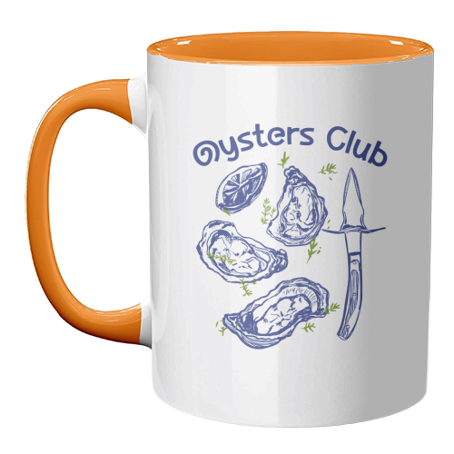 Oysters Club Doodle - unique mug by EZbie