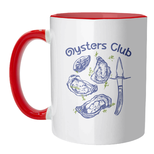 Oysters Club Doodle - unique mug by EZbie