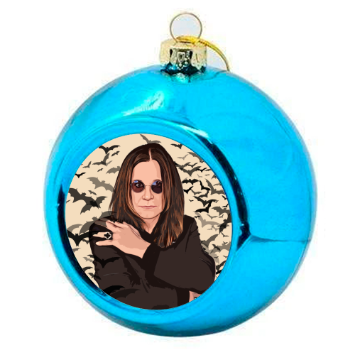 Ozzy & Bats - colourful christmas bauble by DOLLY WOLFE
