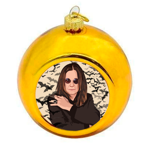 Ozzy & Bats - colourful christmas bauble by DOLLY WOLFE