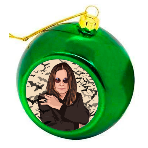 Ozzy & Bats - colourful christmas bauble by DOLLY WOLFE