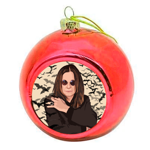 Ozzy & Bats - colourful christmas bauble by DOLLY WOLFE