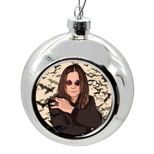 Ozzy & Bats - colourful christmas bauble by DOLLY WOLFE
