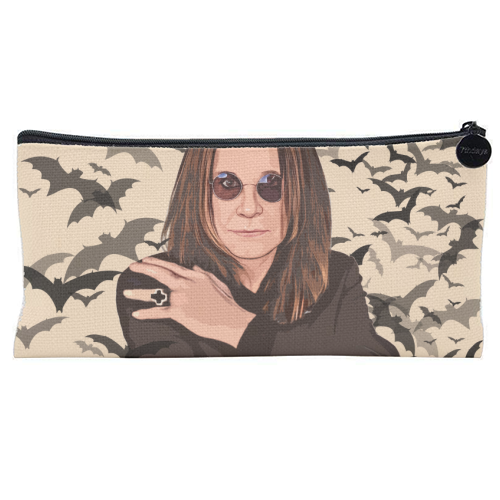 Ozzy & Bats - flat pencil case by DOLLY WOLFE