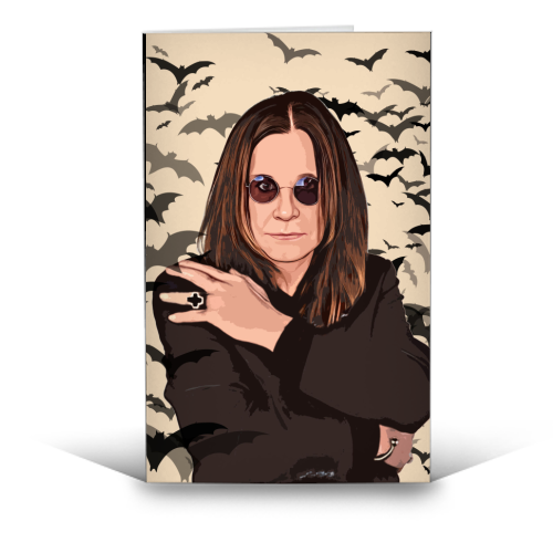 Ozzy & Bats - funny greeting card by DOLLY WOLFE