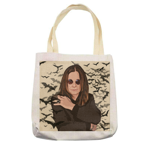 Ozzy & Bats - printed canvas tote bag by DOLLY WOLFE