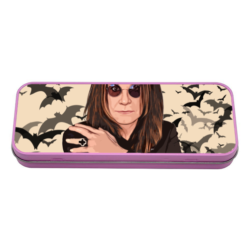 Ozzy & Bats - tin pencil case by DOLLY WOLFE