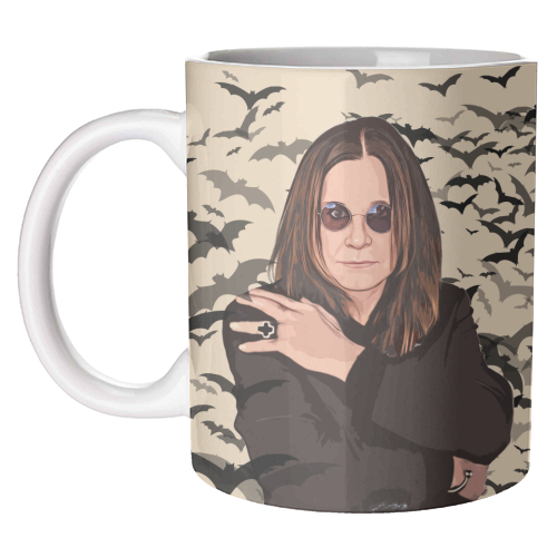 Ozzy & Bats - unique mug by DOLLY WOLFE