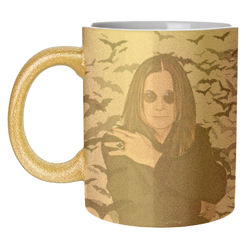 Ozzy & Bats - unique mug by DOLLY WOLFE